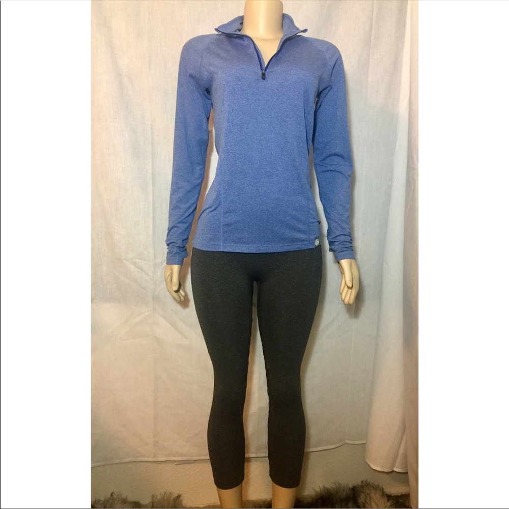 FULL OUTFIT* REI Blue Long Sleeve Zip Top + Capris